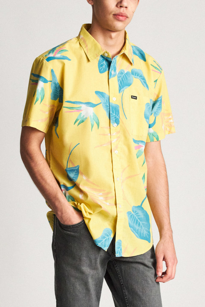 Brixton Charter Print S/S Woven - Yellow