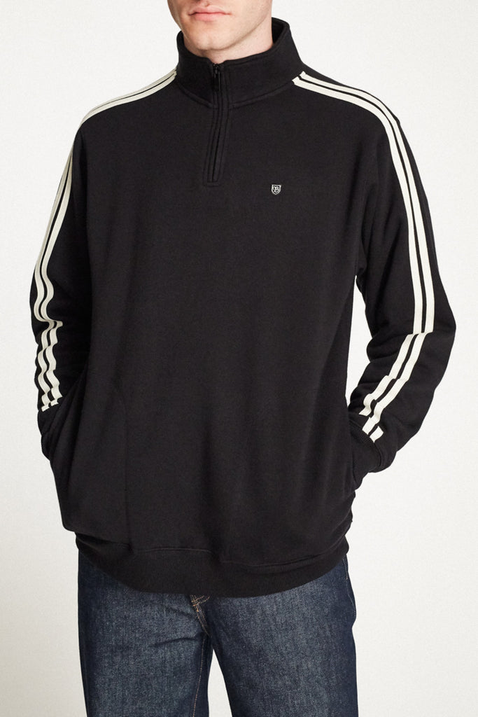 Brixton B-Shield 1/2 Zip - Black/Cream