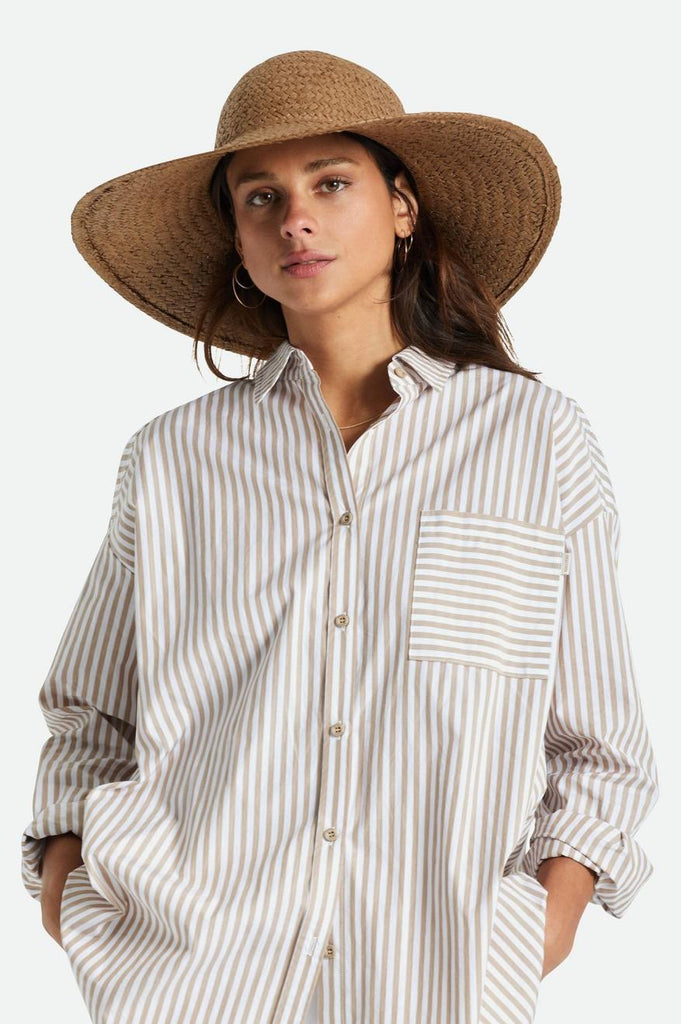 Brixton Janae Straw Sun Hat - Brown