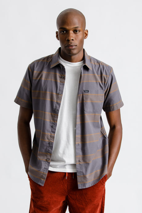 Charter Stripe S/S Woven - Charcoal/Copper