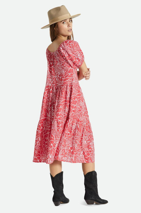 Indo Linen Dress - Aloha Red