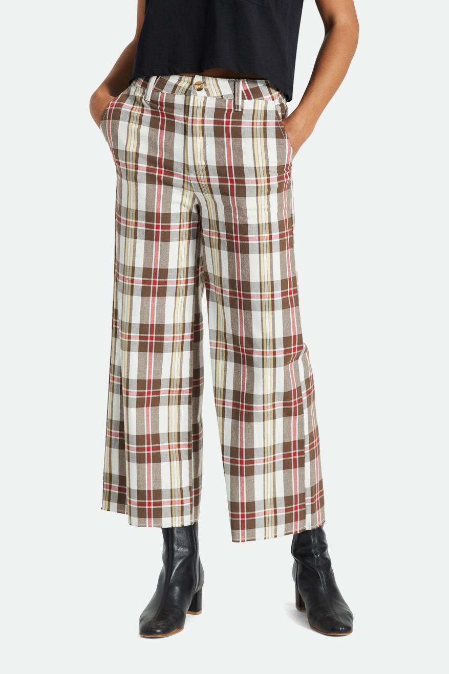 Victory Wide Leg Pant - Off White/Dark Earth