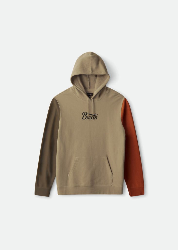 Brixton Stith Hood Fleece - Gravel/Dark Khaki/Amber