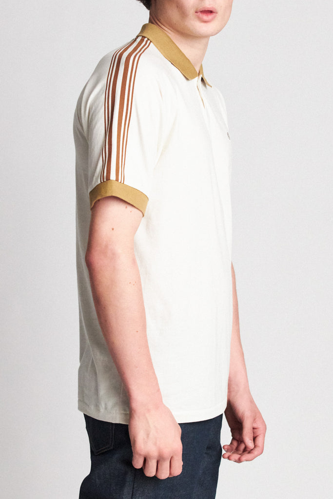 Brixton Este S/S Polo Knit - Cream/Khaki