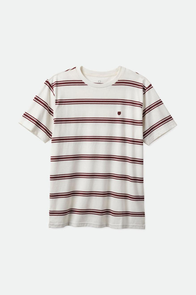 Brixton Hilt Shield S/S Knit - Off White/Mahogany