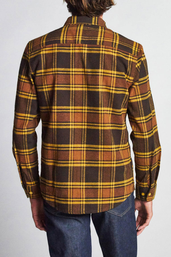 Brixton Bowery L/S Flannel - Brown/Gold