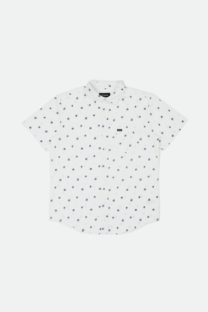 Brixton Charter Print S/S Woven - Off White/Casa Blanca Blue