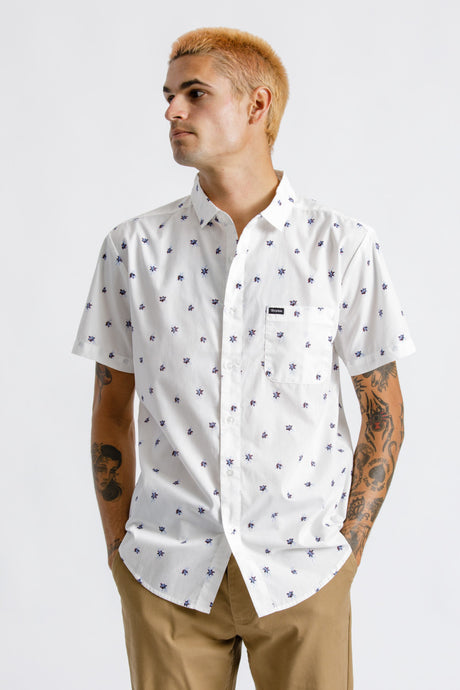 Charter Print S/S Woven - Off White/Casa Blanca Blue