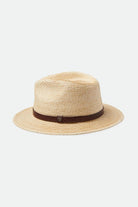 Brixton Unisex Messer Straw Fedora - Natural/Brown | Extra Shot