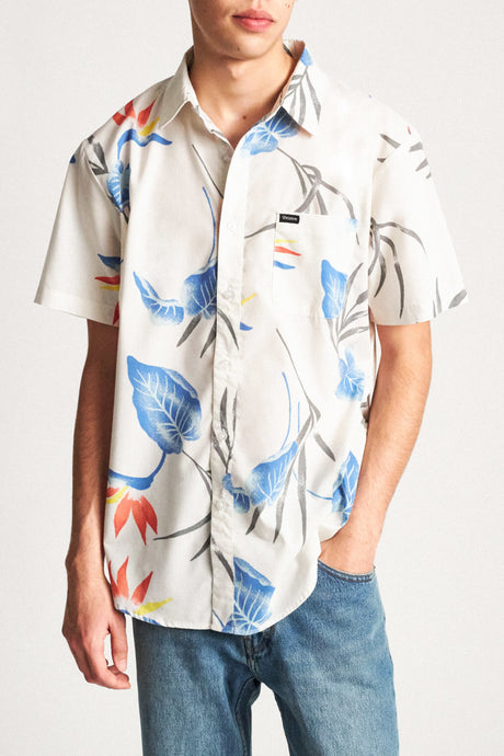 Charter Print S/S Woven - Off White/Blue