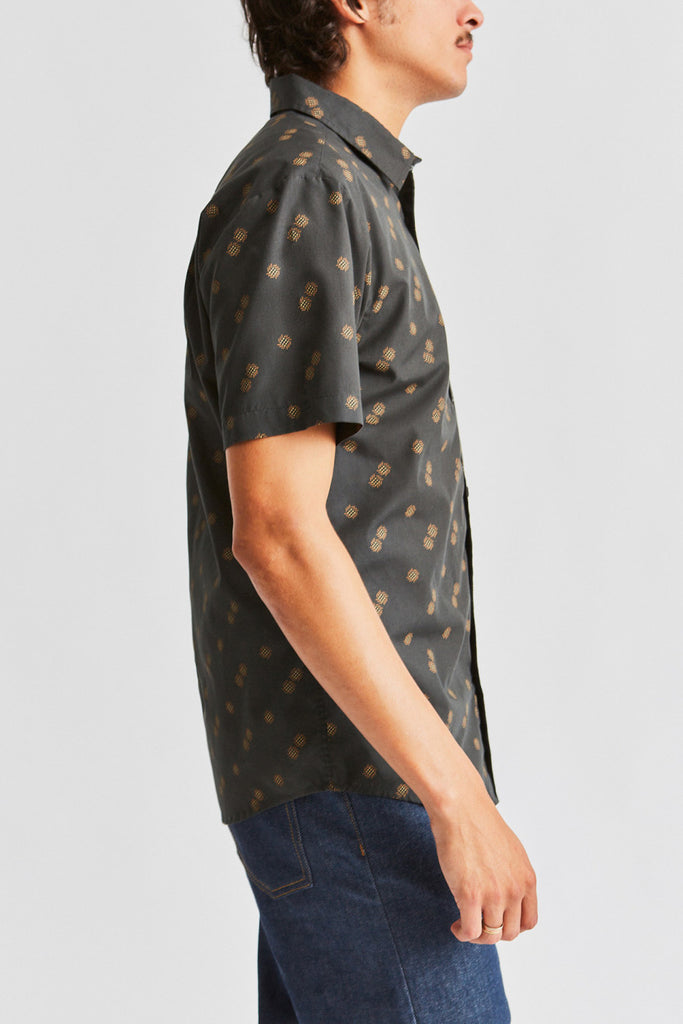 Brixton Charter Print S/S Woven - Washed Black/Copper