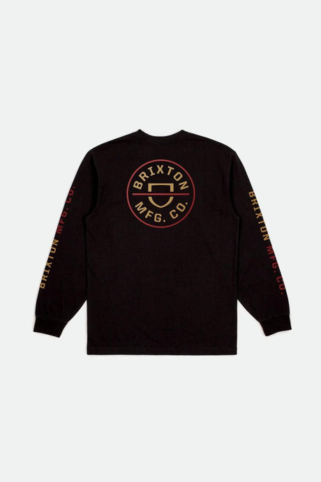 Crest L/S Standard Tee - Black/Mars Red/Bright Gold