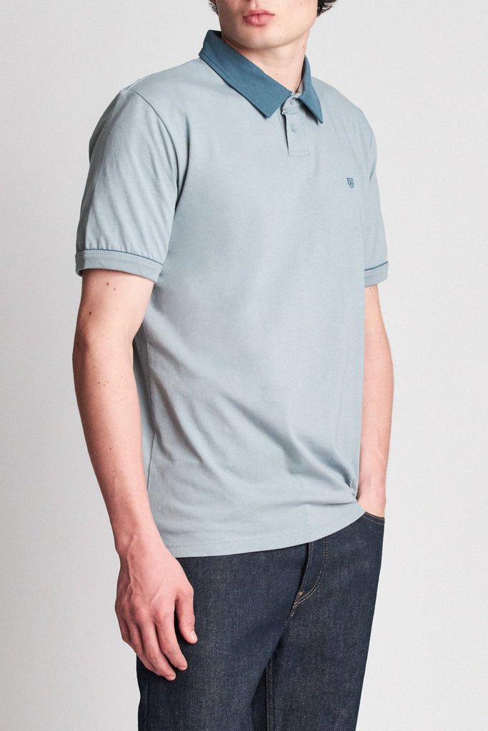 Brixton Carlos S/S Polo Knit - Blue Stone