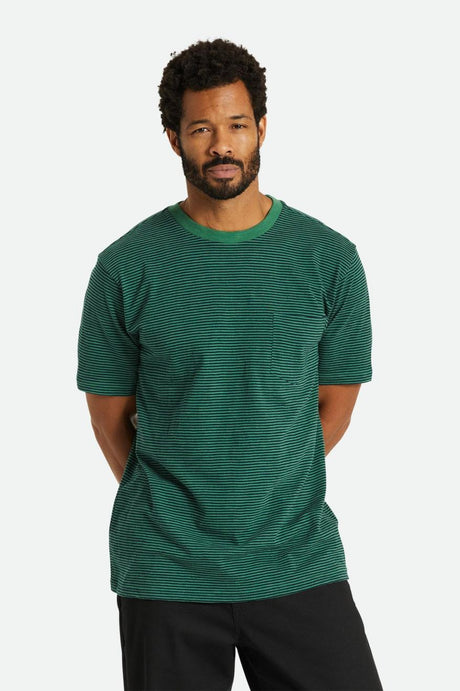 Hilt Slub S/S Pocket Knit - Kelly Green/Navy