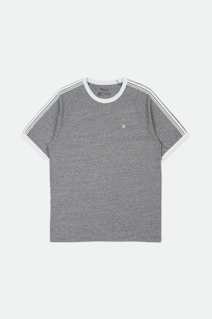 Brixton Este II S/S Knit - Heather Grey/White