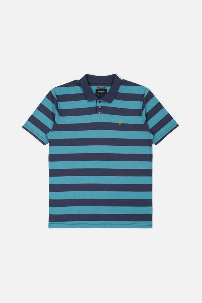 Brixton Hilt II S/S Polo Knit - Aqua/Washed Navy