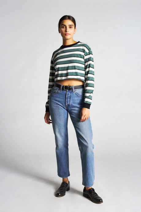 Emily L/S Crop Tee - Emerald