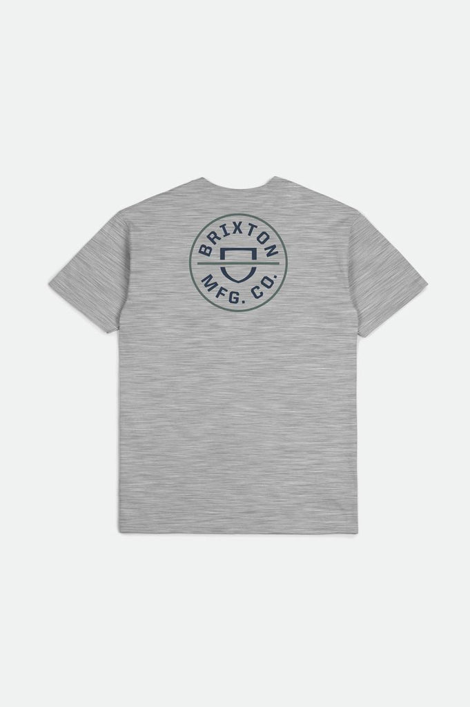 Brixton Crest II S/S Standard Tee - Heather Grey/Moonlit Ocean/Dark Forest