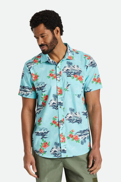 Charter Print S/S Woven - Canal Blue/Paradise