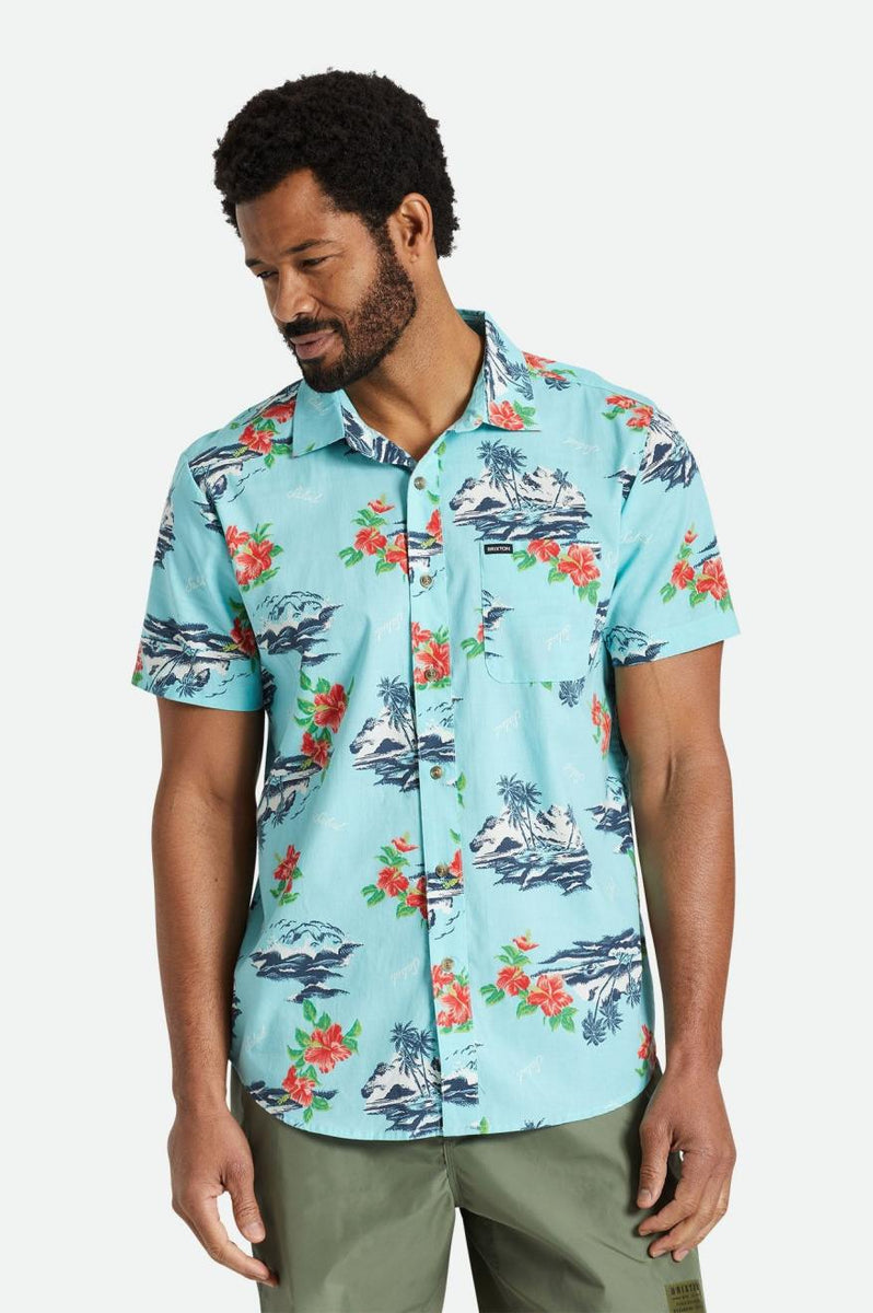 Charter Print S/S Woven - Canal Blue/Paradise – Brixton Europe