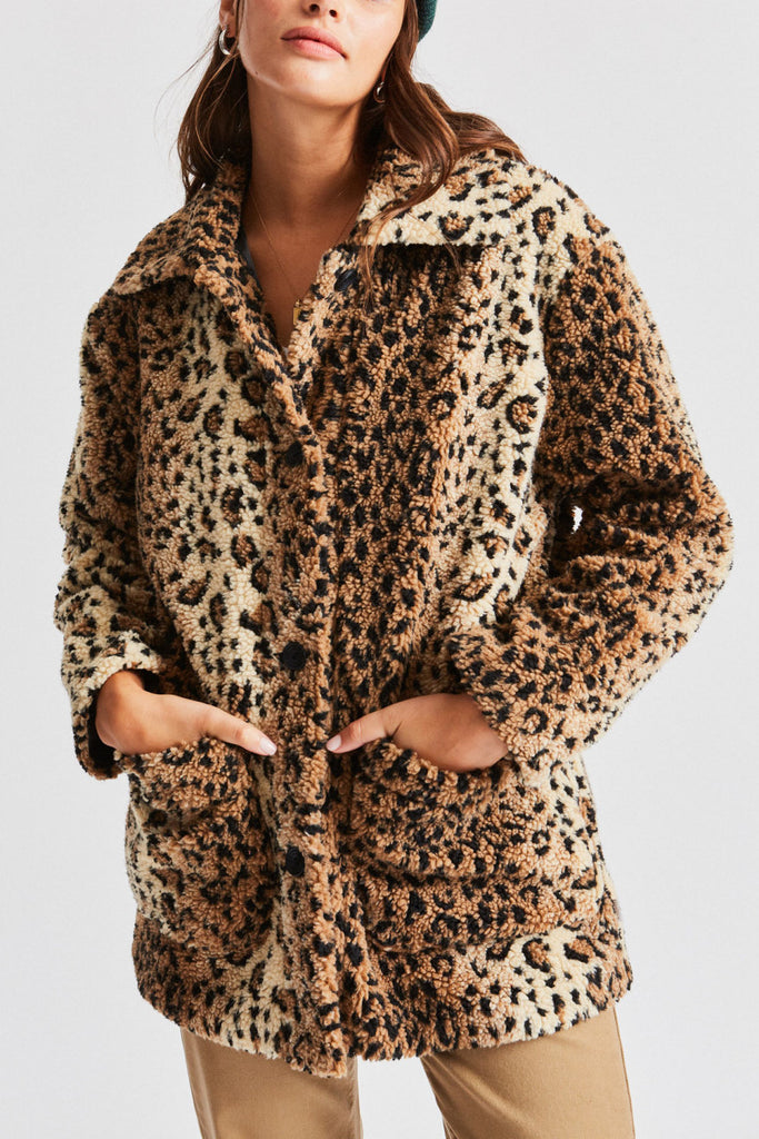 Brixton Bern Coat - Leopard