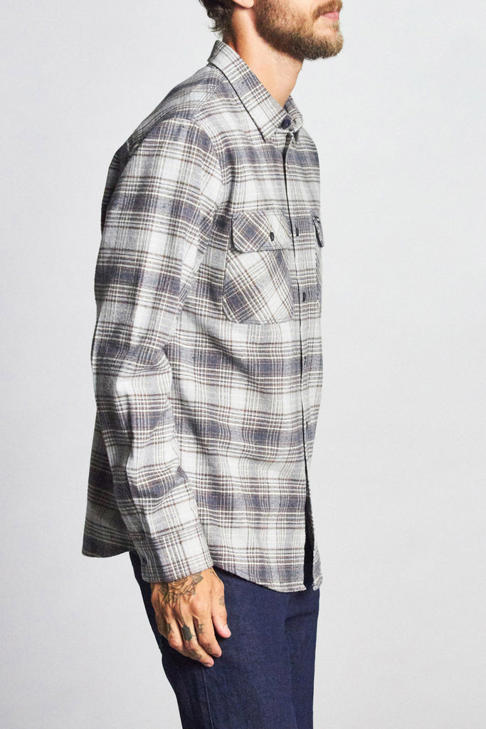 Brixton Bowery L/S Flannel - Twilight Blue