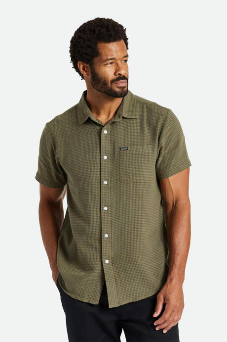 Charter Gingham S/S Woven - Deep Forest/Desert Palm