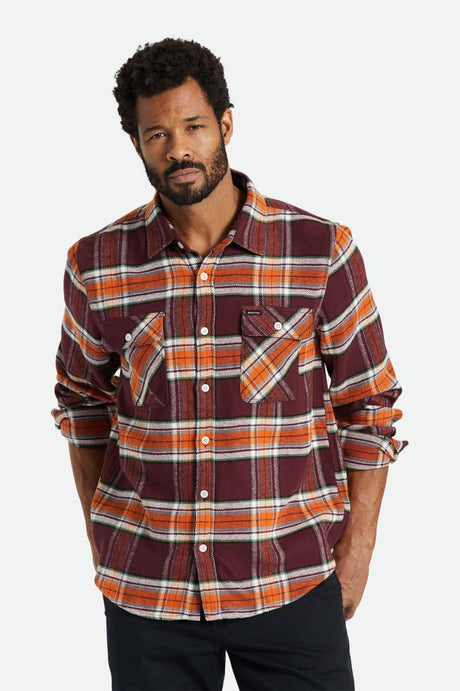 Bowery L/S Flannel - Mahogany/Burnt Orange