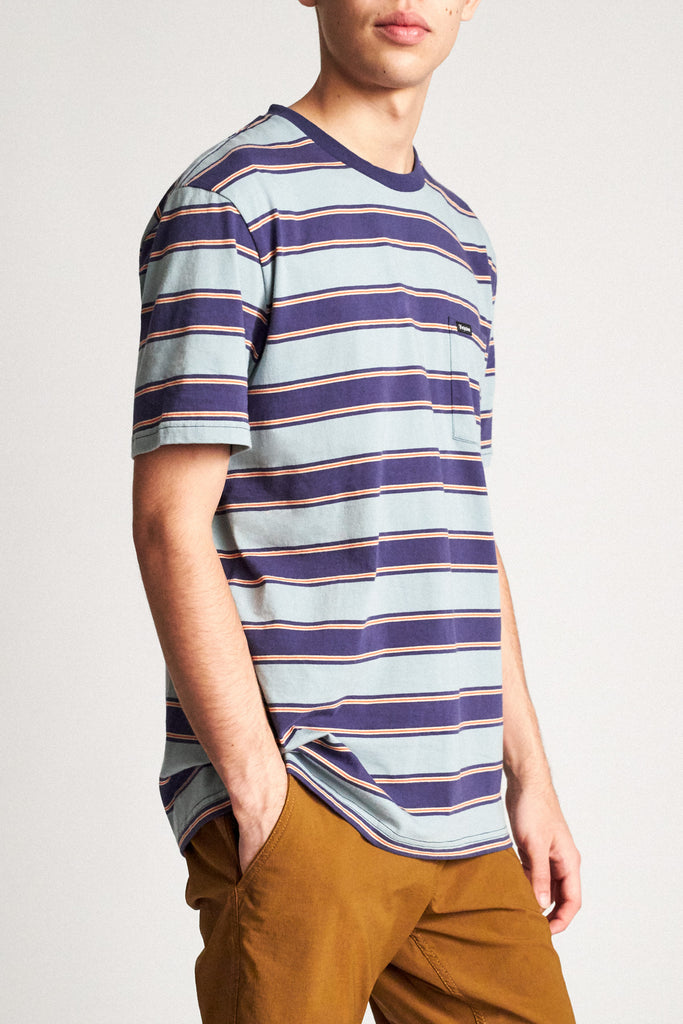 Brixton Hilt S/S Pocket Knit - Blue Stone