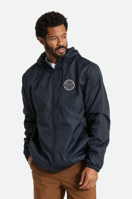 Claxton Crest Lined Hood Jacket - Black/Black