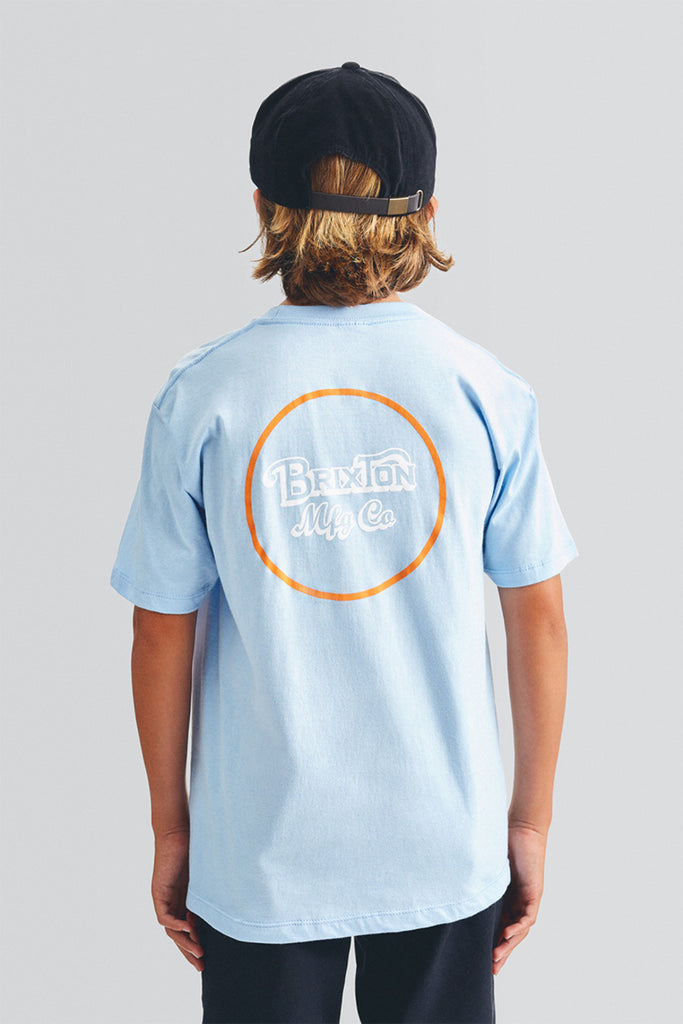 Brixton Boys Wheeler II S/S Standard Tee -  Light Blue