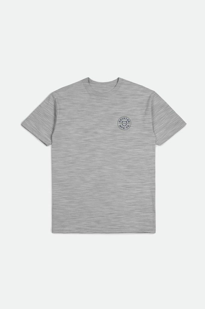 Brixton Crest II S/S Standard Tee - Heather Grey/Moonlit Ocean/Dark Forest