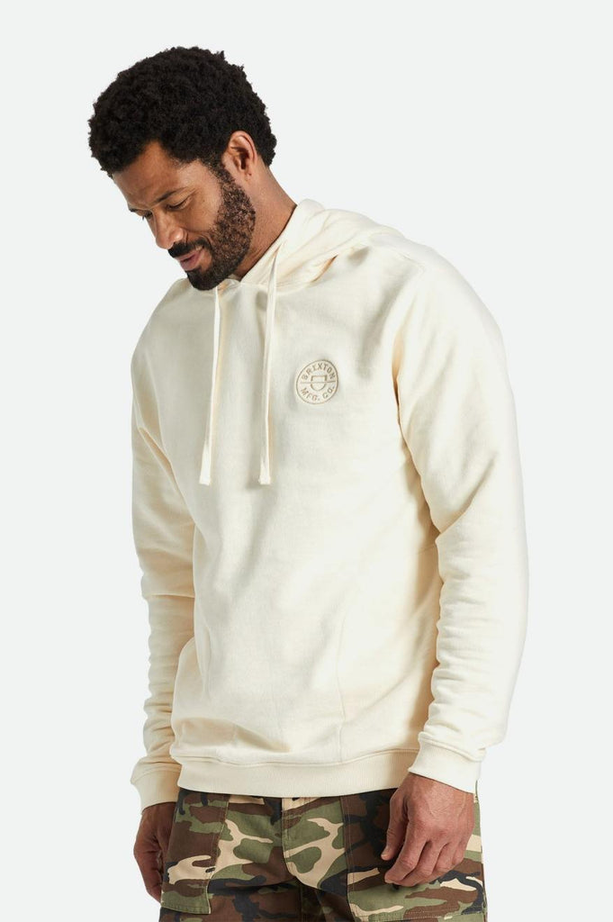 Brixton Crest Summer Weight French Terry Hood - Whitecap