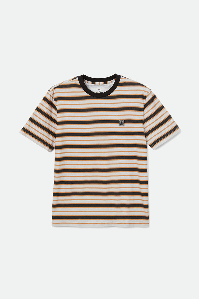 Brixton Hilt Multi Stripe S/S Knit - Washed Black/Heather Grey Sun Wash