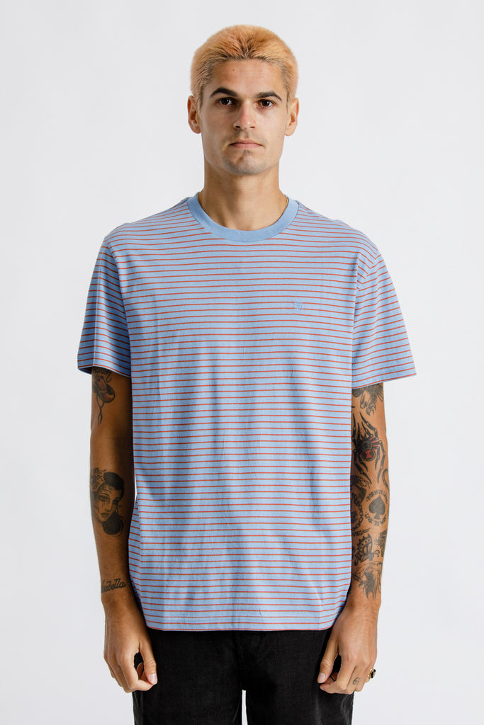 Brixton Hilt S/S Knit - Casa Blanca Blue/Sunrise/Coco