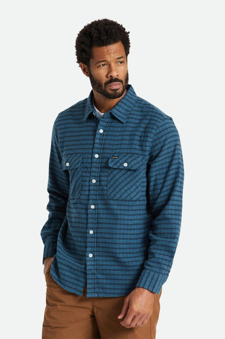 Bowery Stretch L/S Utility Flannel - Indie Teal/Black