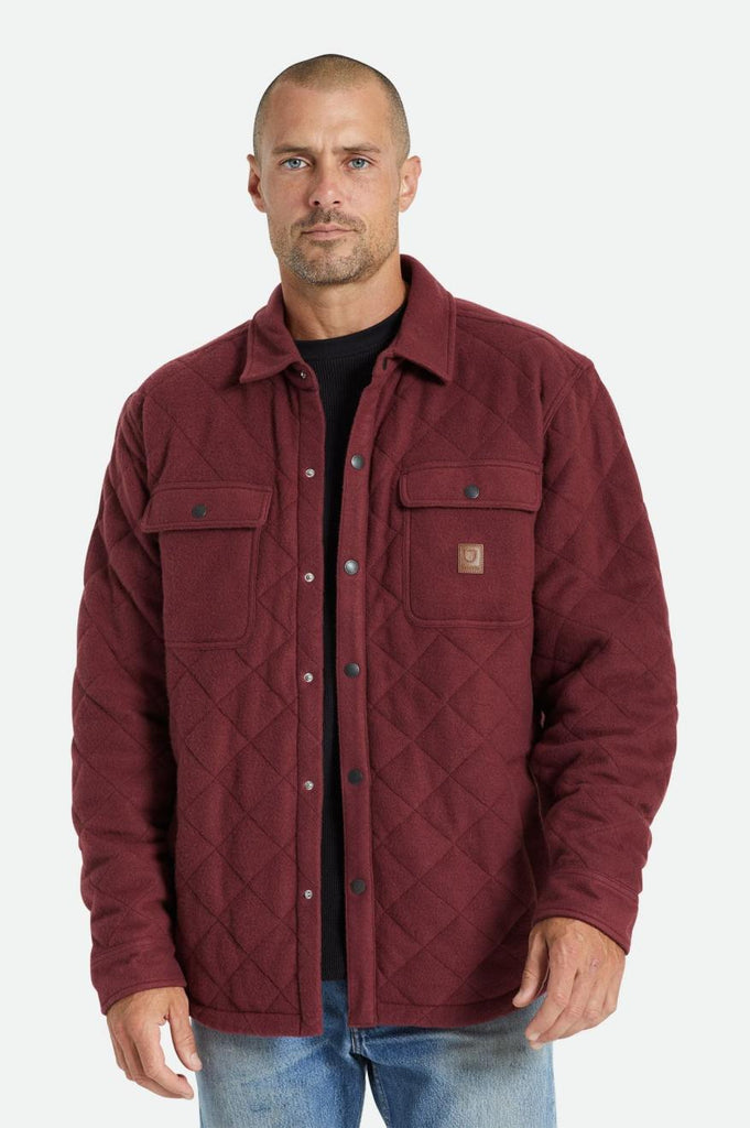 Brixton Cass Quilted Fleece Jacket - Mahogany