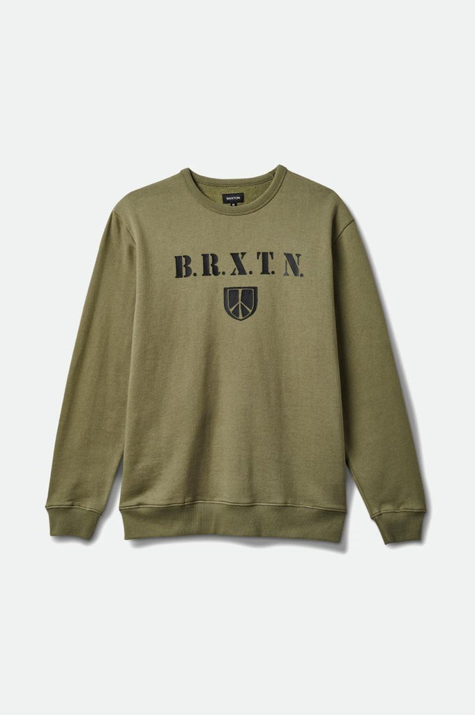 Brixton Peace Shield Crew - Olive Surplus