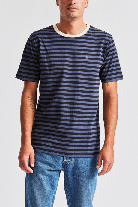 Hilt Mini Stripe S/S Knit - Black/Washed Navy