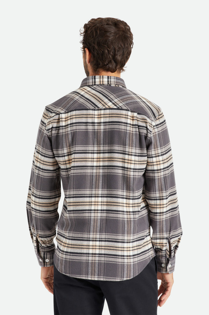 Brixton Bowery Stretch L/S Utility Flannel - Black/Charcoal/Mojave