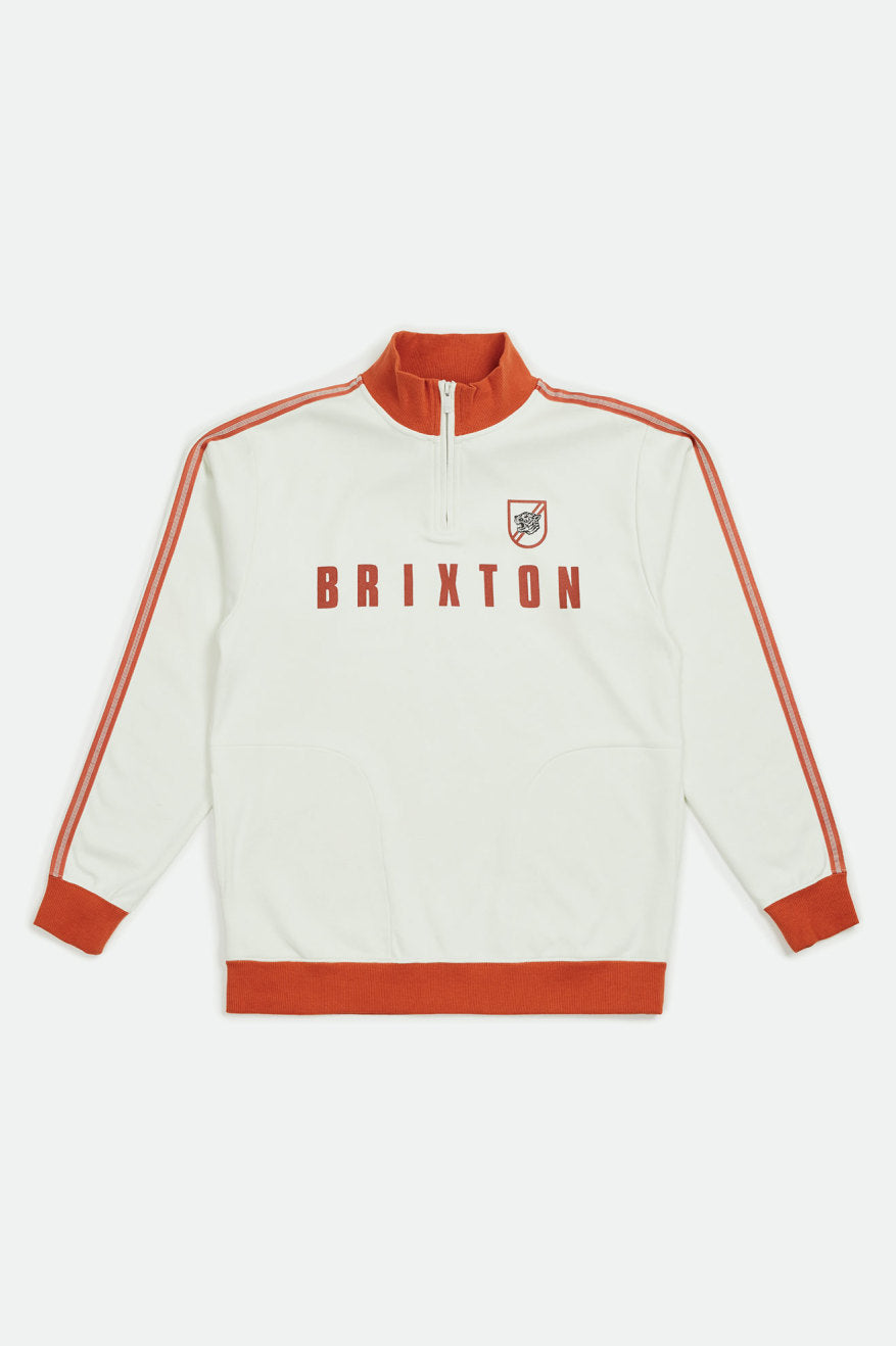 Men's Judson Mock Neck Zip in Cloud/Henna – Brixton Europe