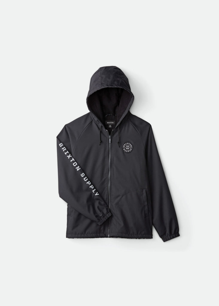 Brixton Claxton Oath Zip Hood Jacket - Black/White