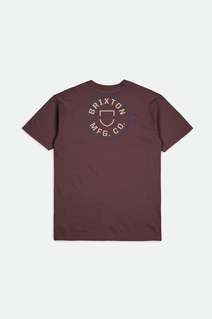 Brixton Crest II S/S Standard Tee - Mahogany/Beige/Joe Blue