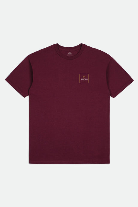 Alpha Block S/S Standard Tee - Burgundy