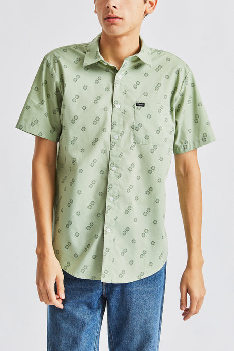 Charter Print S/S Woven - Basil