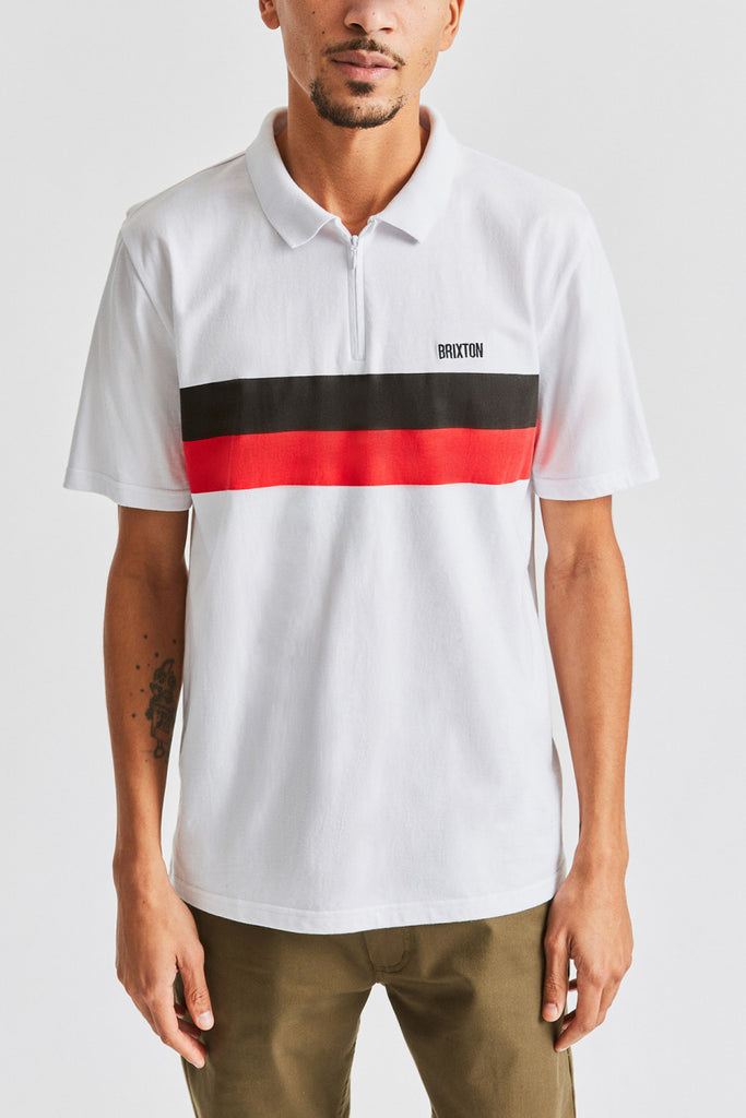 Brixton Brockton 1/4 Zip Polo - White