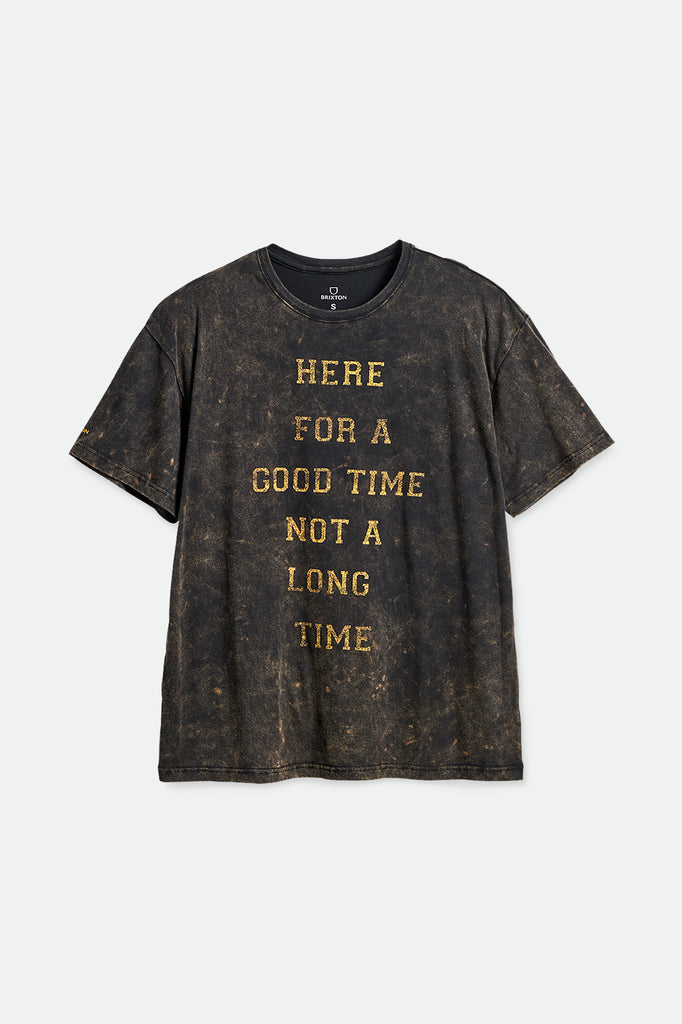 Brixton Goodtime Women's S/S Oversized Tee - Black/Washed Black Cloud Wash