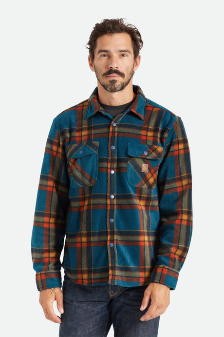 Bowery L/S Arctic Stretch Fleece - Deep Blue Plaid