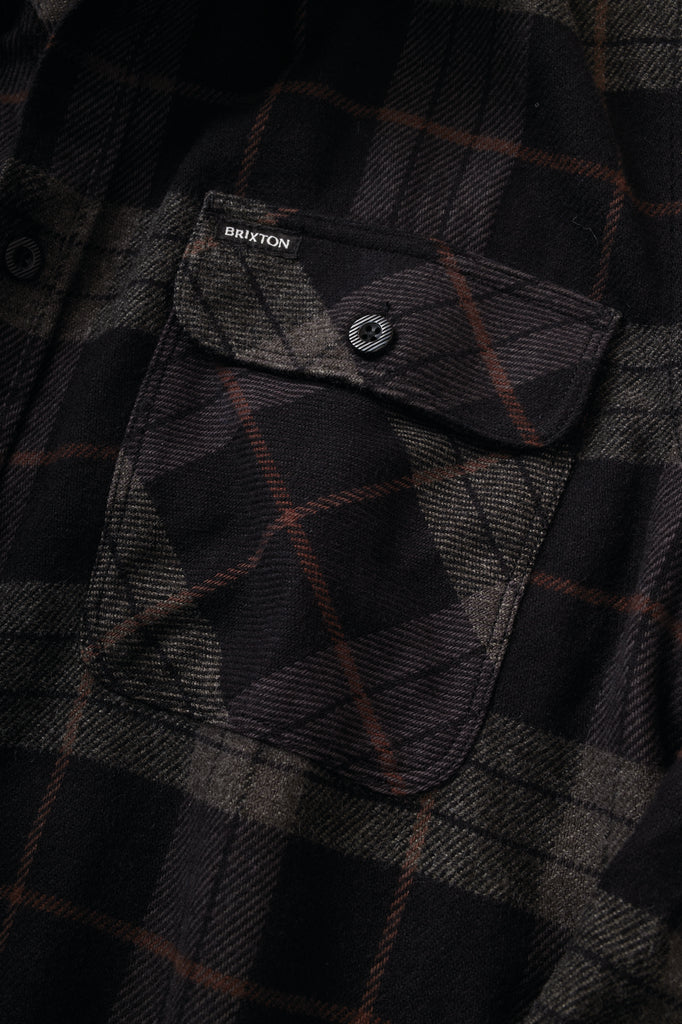 Brixton Men's Bowery L/S Flannel - Black/Charcoal | Extra Shot