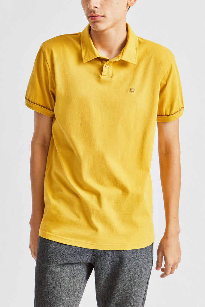 Brixton Carlos S/S Polo Knit - Sunset Yellow